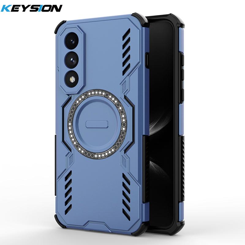 KEYSION Hollow Heat Dissipation Case for OnePlus Nord 5 5G Silicone+PC Magnetic Cooling Shockproof Phone Cover for 1+ Nord 5 5G