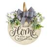 Sign Welcome Farm Outdoor Yard Decor With Artificial Flowers And Bow Butterfly