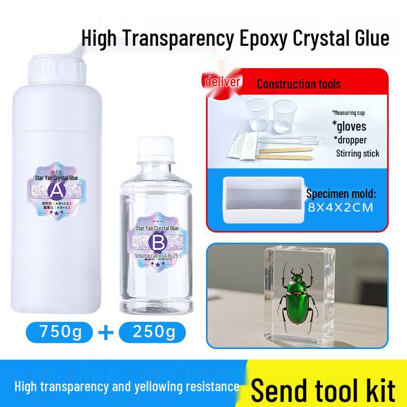 Epoxy Resin AB Glue - Crystal Hard Handmade Specimen & DIY Set
