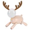 LED Night Light Cartoon Deer Shaped Table Lamp 1200mAh USB Charging Bedroom Decoration(White )