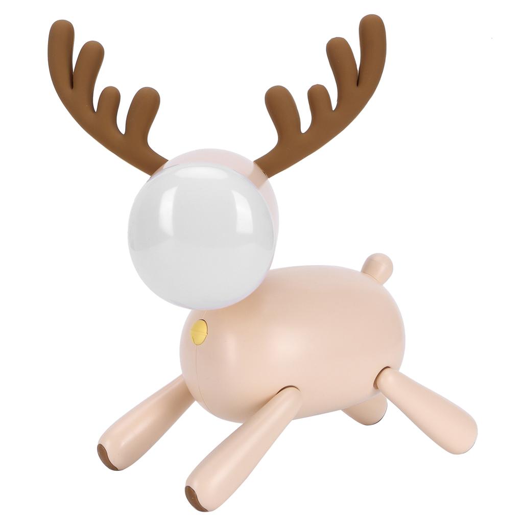 LED Night Light Cartoon Deer Shaped Table Lamp 1200mAh USB Charging Bedroom Decoration(White )