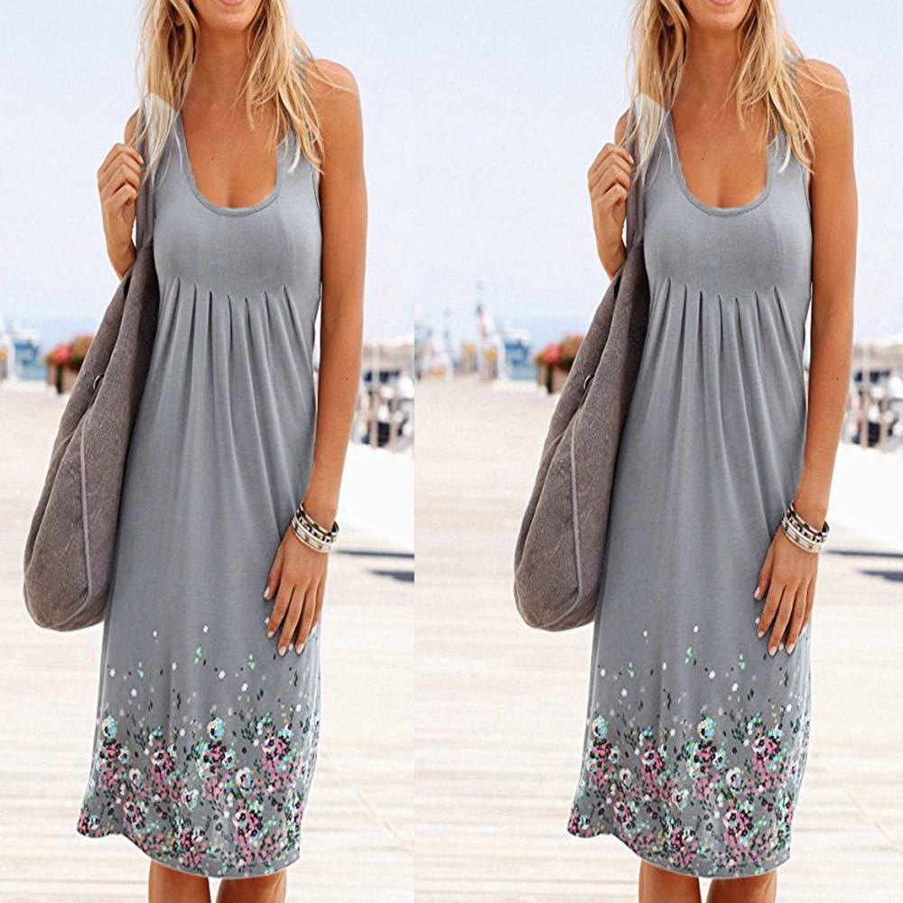 

Женское летнее вечернее платье без рукавов, пляжное платье, короткое платье 4XL