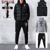 Men Women Autumn Winter Tracksuits Casual Jogger Set Cotton Vest Sweatpants Hoodie 3 Pieces Suit Male Sweatsuit Sports Suits