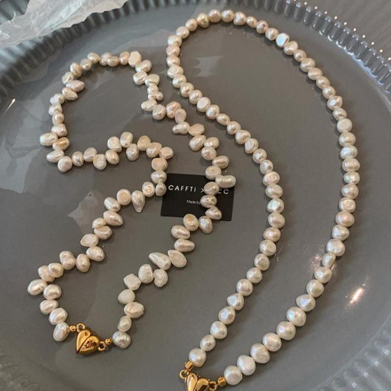 Natural irregular baroque special-shaped freshwater pearl necklace women's light luxury collarbone chain necklace