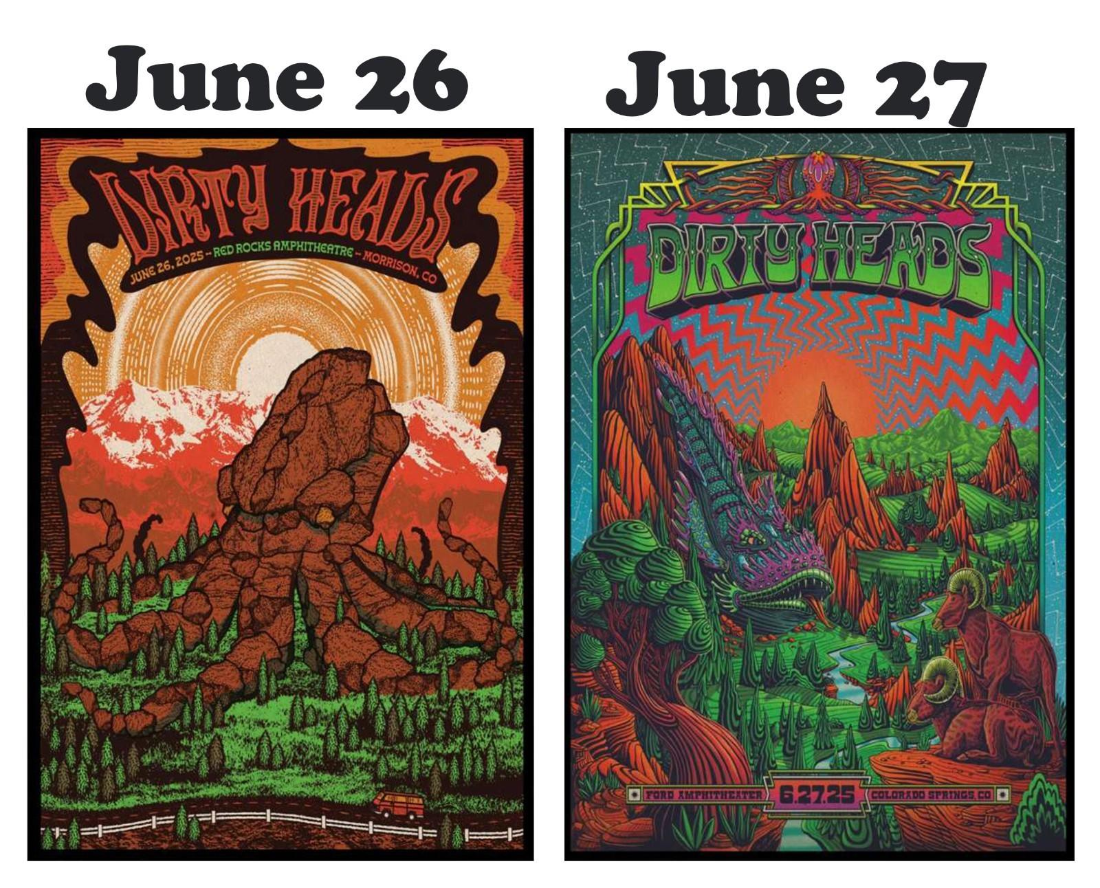 Poster!! Dirty Heads Jun 27 2026 Ford Amphitheater in Colorado Springs CO Poster XXXL