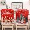 Christmas Figurine Chair Cover for Festive Living Room & Restaurant Decor