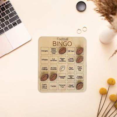 Juego de Bingo, Juego de Mesa, Noche Temática Deportiva de Madera para Fiesta Deportiva Infantil