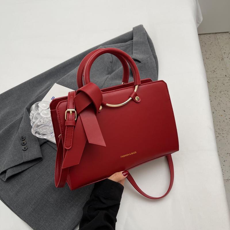 

Wedding bag, high-end bag, women s new tote bag, large capacity red wedding bride portable messenger bag бордовий