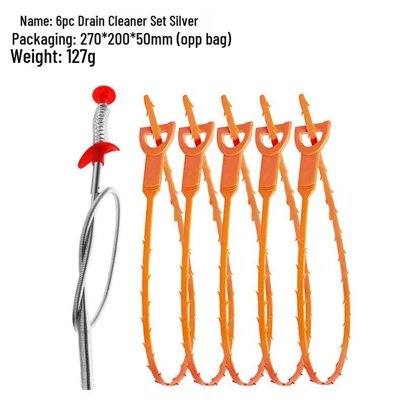 U-Shaped Drain Pipe Unblocking Hook with Four-Claw Picker for Sewer Cleaning