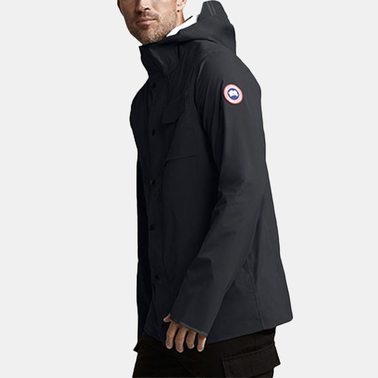 Canada Goose Nanaimo Series Red Label Hooded Solid Jacket Waterproof Outdoor Casual Hiking Men Jackets Black 5608M-61