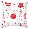 1 Pieces Christmas Red Patterned Cushion Covers Decorative Polyester Pillowcase, Sofa Decorative Cushion Cov Headboard Pillow