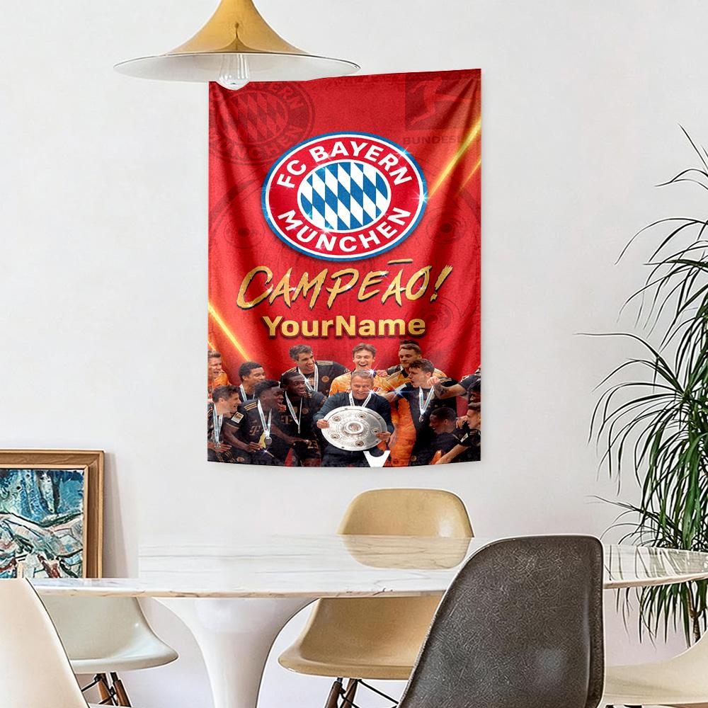 Bayern Munich Custom Your Name Wall Decor Tapestry Art For Pet Memorial Birthdaywedding Party Backdrop Family Gift