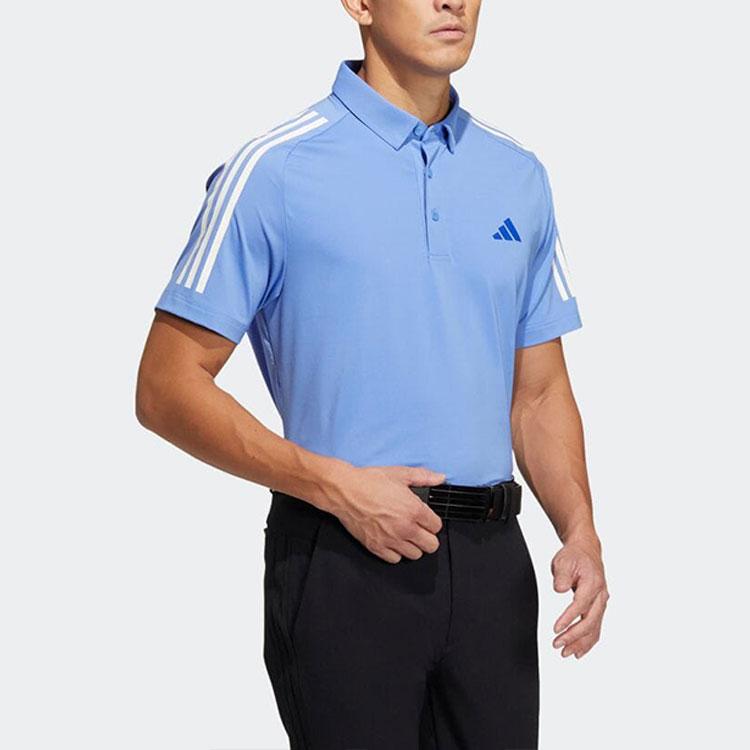 Adidas Three-Stripe Logo Polo Shirt Men Tops Blue HT6864
