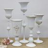 European White Iron Art Vase Florist Tall Cup Shape Flower Vase Arrangement Ornament Hotel Banquet Party Desktop Decoration