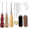 DIY Leather Sewing Awl Kit Waxed Thread Hand Sewing Tools Leather Craft Edge Stitching Belt Strips Shoemaker Canvas Repair ToolsGood Product