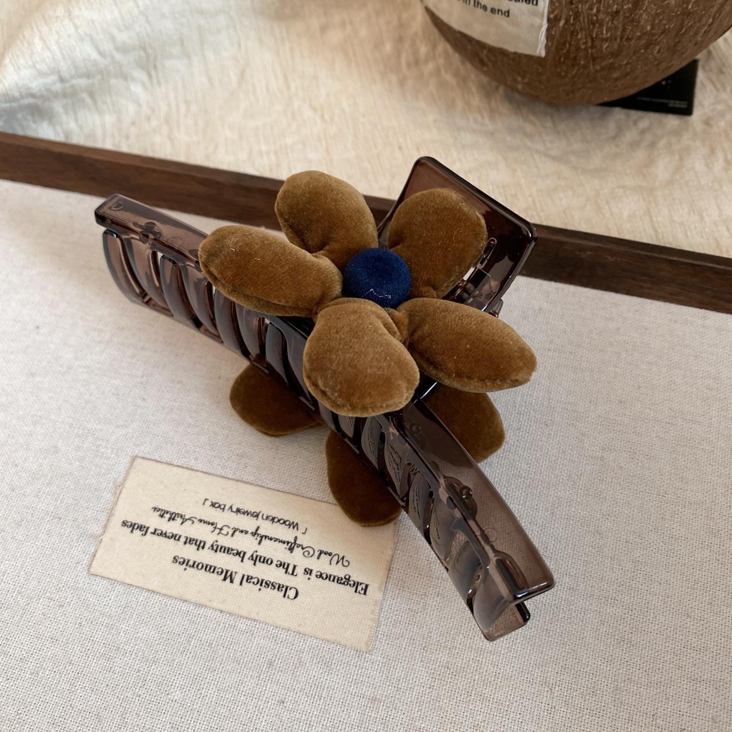 Корейская ретро акриловая ткань пена цветок заколка-краб заколка для волос легкая роскошь клипса-акула аксессуары для волос женщина