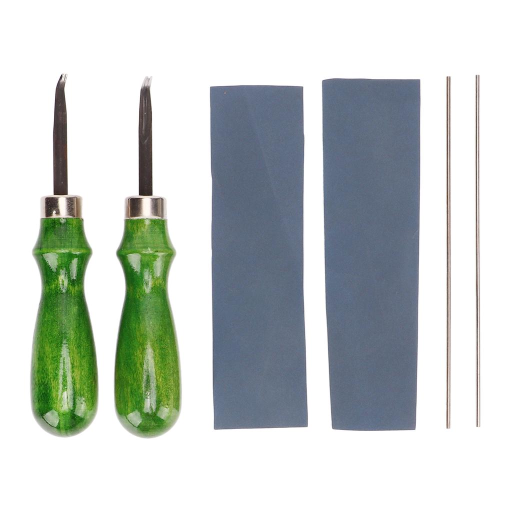 Edge Skiving Beveler Tools Incisive High Hardness Wooden Handle 2 Sizes Leather Craft Edge Cutting