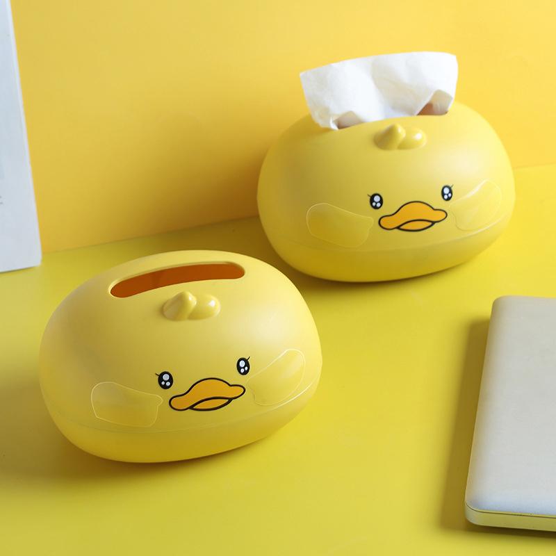 1 stück Cartoon Gelbe Ente Tissue Box Kreative Hause Wohnzimmer Kaffee Tisch Papier Box Net Rot Schlafsaal Desktop Tissue lagerung Box