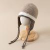 Winter Knitted Earflap Hat for Baby Cute Pompom Toddler Ear Protection Cap Korean Solid Color Kids Boy Girl Beanie Bonnet