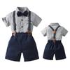 [Sivrusn] Boys' Formal Suit, Short-Sleeved, 4-Piece Set, Summer Suit, Kids' Costume, Children's Clothing, Perfect for Shrine Visits, Graduation