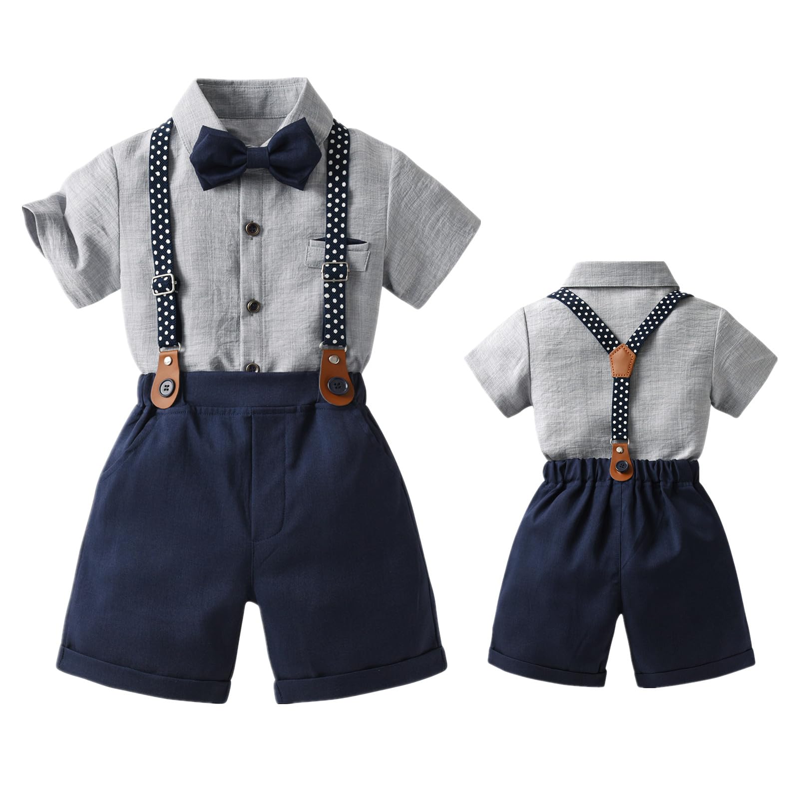 [Sivrusn] Boys  Formal Suit, Short-Sleeved, 4-Piece Set, Summer Suit, Kids  Costume, Children s Clothing, Perfect for Shrine Visits, Graduation