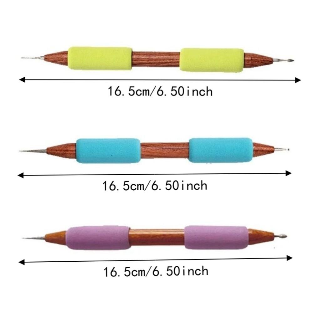 Wooden Handle Pottery Texture Carving Tools Stainless Steel Needle Double-ended Ceramic Texture Scraper Comfortable Grip
