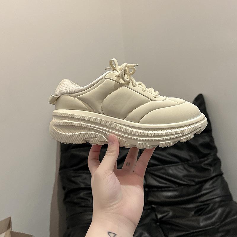 

[Fashion Tribe] Simple thick-soled heightening women s summer new comfortable and breathable fat shoes run 40 бежевый