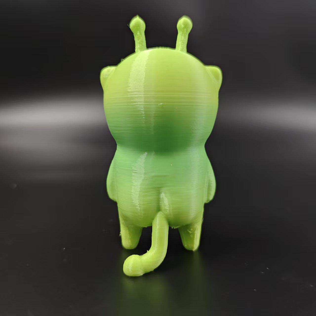Alien Hachimi Kitten Ornament: Cute 3D Green Bean Cartoon Emoticon Figure