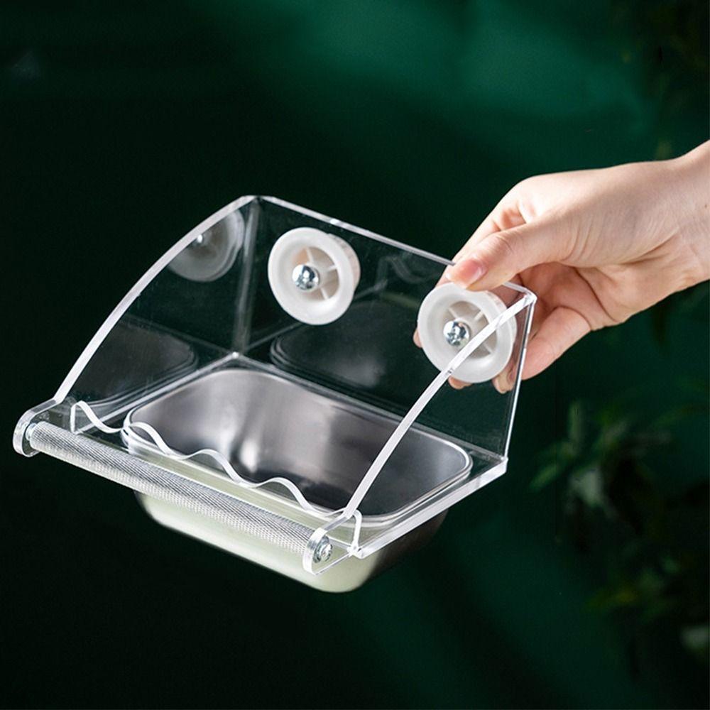 

Acrylic Cage Bird Feeder Detachable Parrot Feeding Box Bird Food Container Bird Feeding Tool Style 2