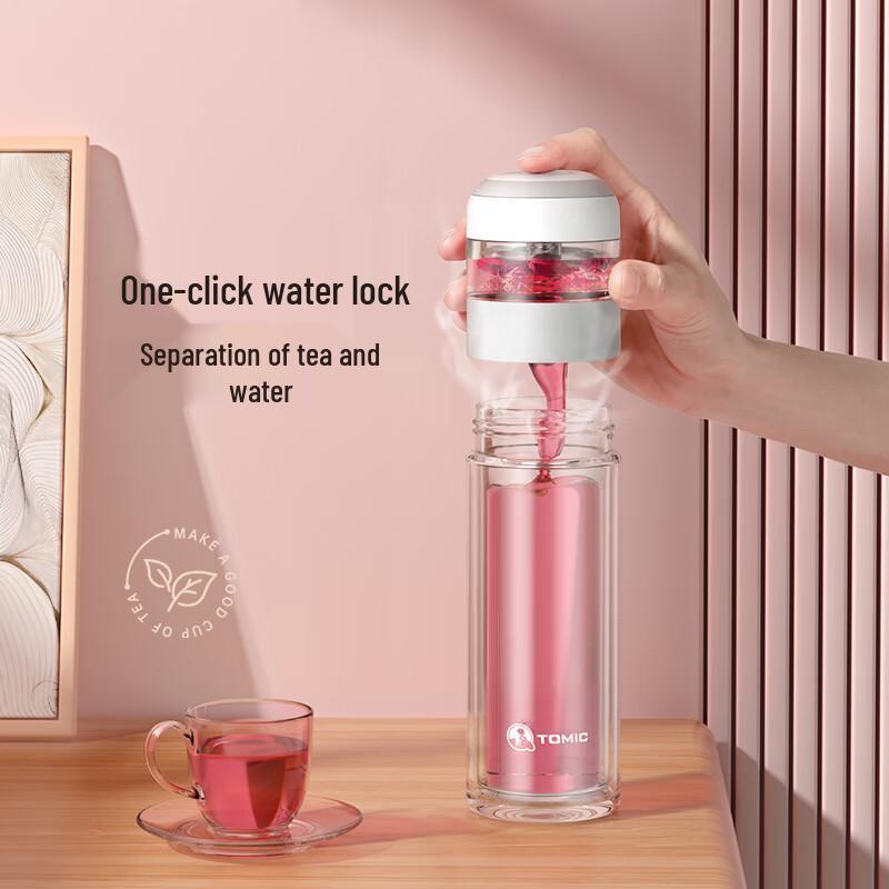 Temec Double-Layer Glass Tea Infuser Mug