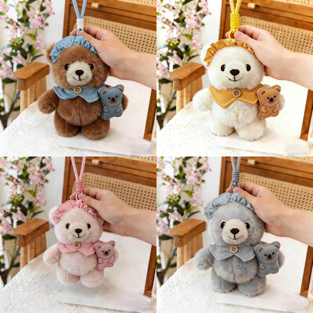 Cute Bear Plush Keychain With Soft Pp Cotton Filling For Kids And Teens