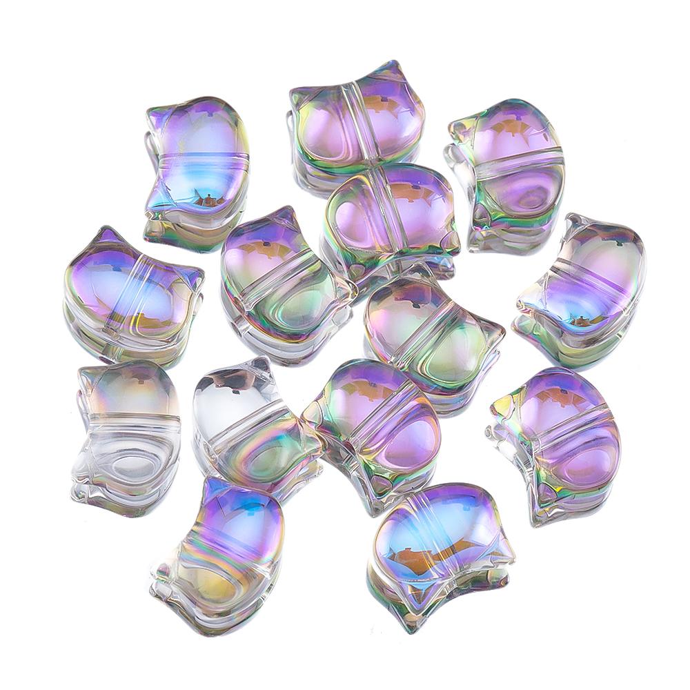 10 Stück 50 Stück Bunte Katzenkopf-förmige Acrylperlen Bunte lose Abstandshalterperlen für die Schmuckherstellung DIY Armband Halskette Zubehör