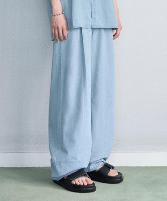 Awodeijeu Cool Linen-Like Wide Fit Denim [Light Blue]