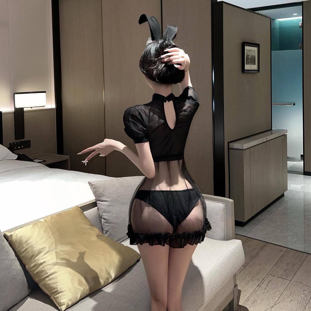 Cosplay Bunny Lingerie Set: Lace Skirt & Exposed Top