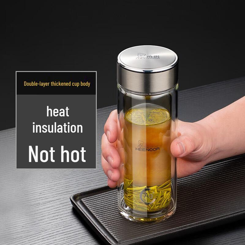 XINUO XN-9102K Double Wall Borosilicate Glass Cup 360ml