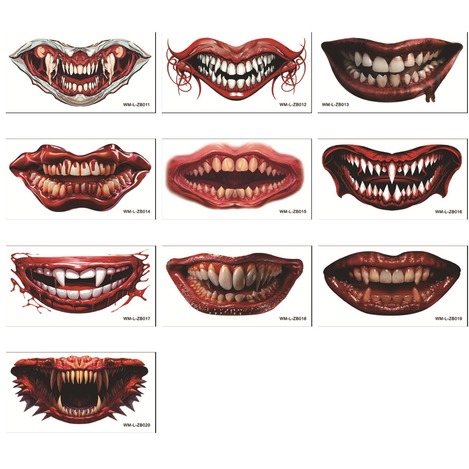 

Наклейки на кожу Хэллоуина, наклейки на кожу ран, имитация кожи, шрам, нож, имитация водонепроницаемой наклейки на кожу, 10 шт. One Size