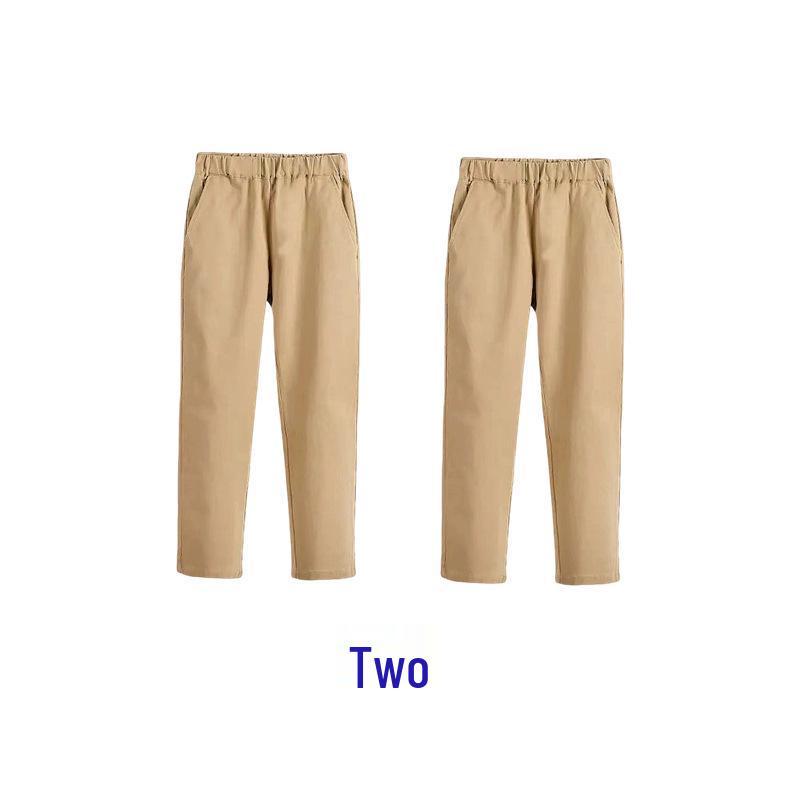 Kids' Khaki and Navy Elastic Waist Western Uniform Pants for Boys and Girls