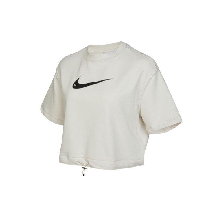 Nike Crop Tops Women's White Crew Neck Moderate DM6745-030