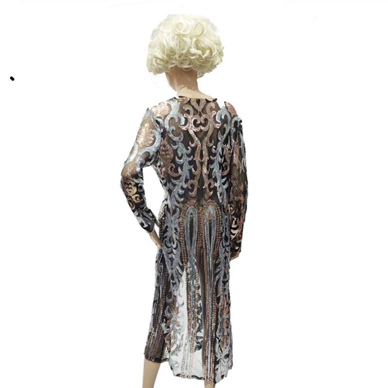 2025 Hot Seller: Sexy European & American Sequin Long See-through Cardigan Dress
