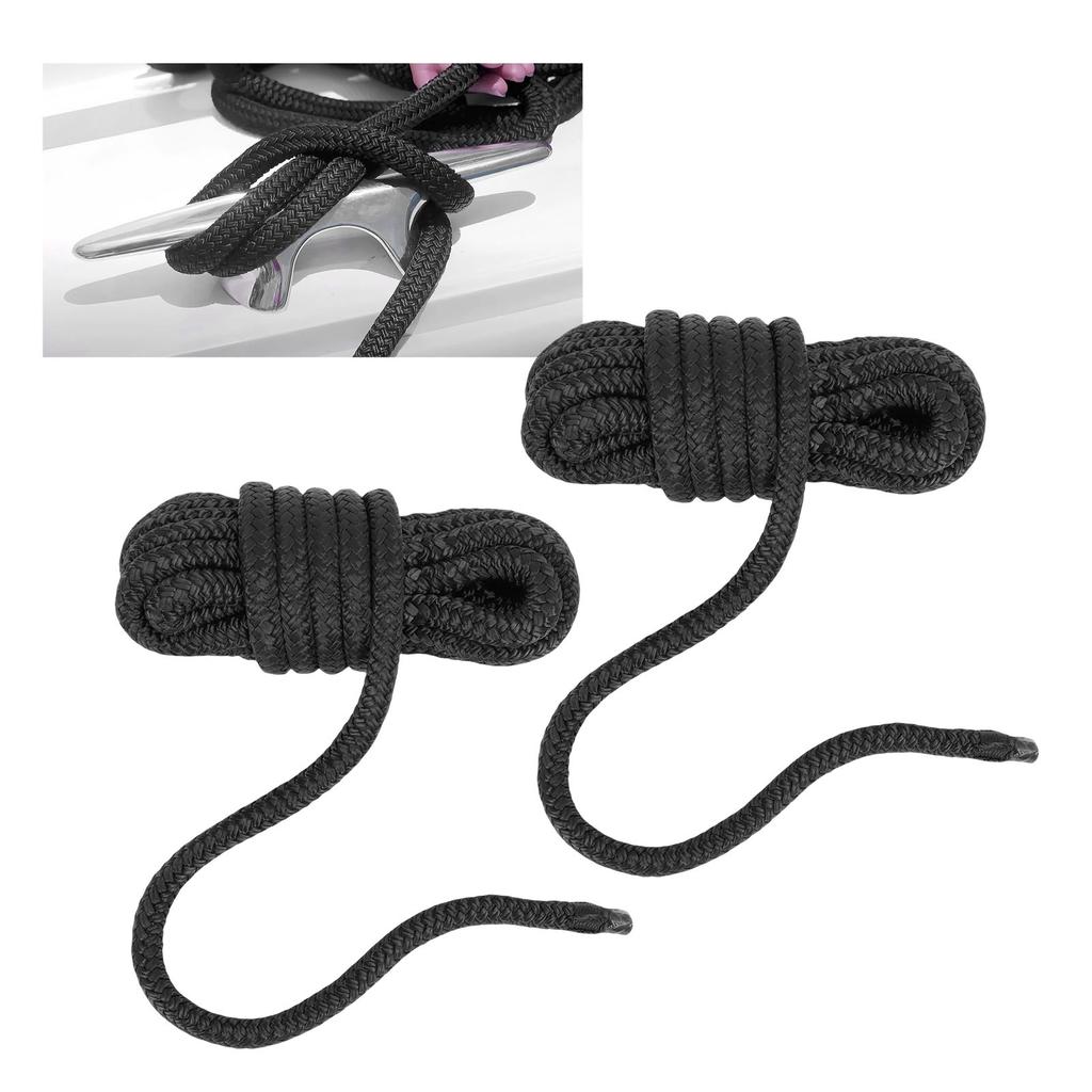 2PCS Boat Dock Lines High Strength Multifunctional Double Nylon Boat Rope for Small Sailboats Floating Bridges Speedboats