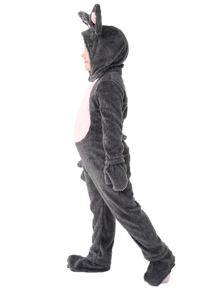 Children's Gray Plush Rabbit Halloween Costume Onesie Pajamas