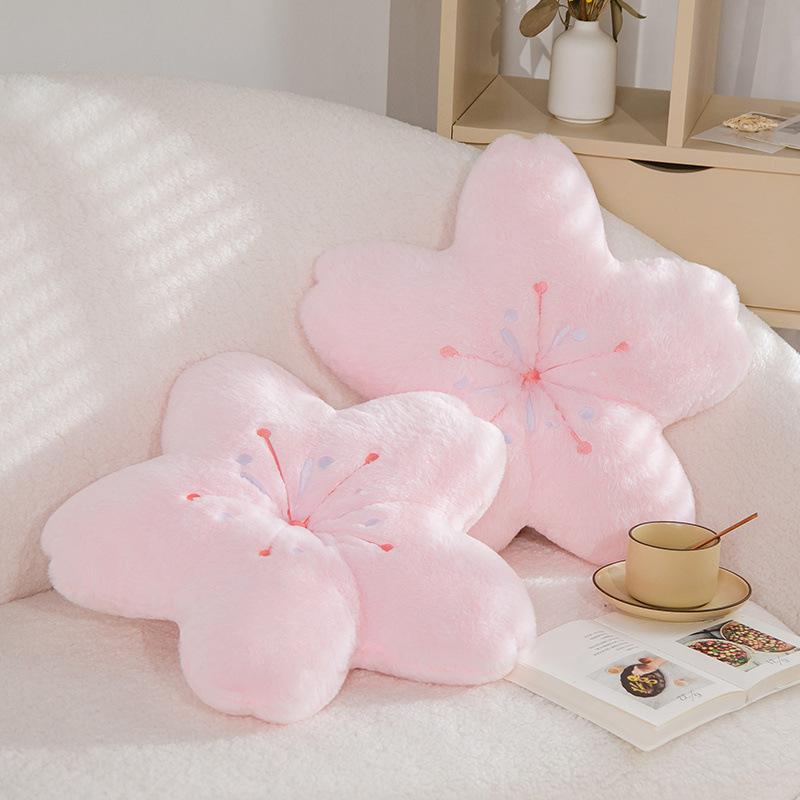 Superweiches Kissen in Rosa Kirschblütenblütenform, Prinzessinnen-Stil-Kissen für das Wohnzimmer, Niedliches Nischengeschenk für Erwachsene zum Valentinstag