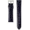 Men's Watch Genuine Leather Crocodile Pattern Slim Design 20mm Band Width Navy Blue