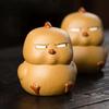 Yixing Zisha Little Bird Yellow Duck Tea Pet Retro Exquisite Miniatures Tea Figurine Statue Tea Ceremony Items Ornaments