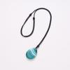 Line Green Agate Lucky Charm Teardrop Necklace for Women [KOAI]