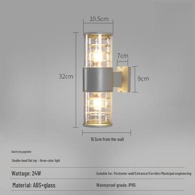 Wasserdichte zylindrische Wandleuchte für den Außenbereich