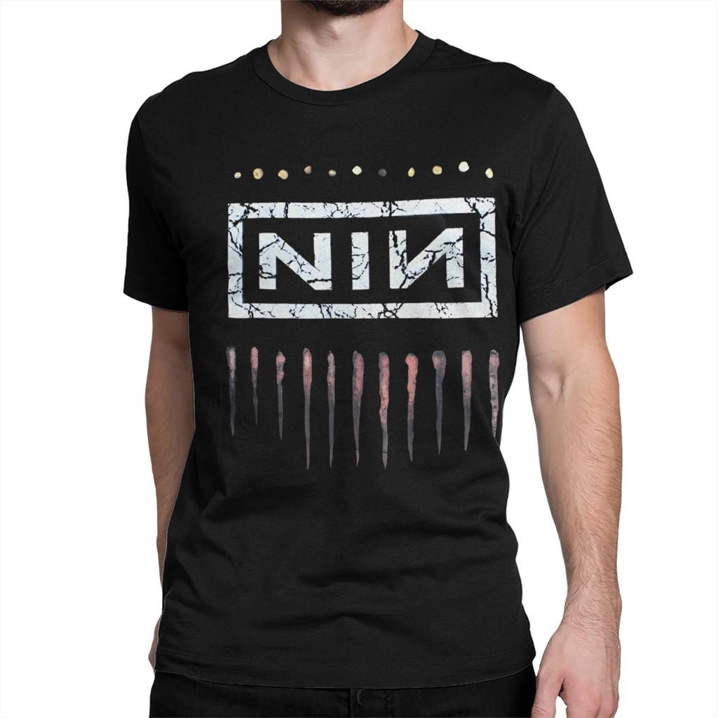 Vintage NIN Rock Band Nine Inch Nails  T-Shirts Men Women Round Neck 100% Cotton T Shirt  Short Sleeve Tees Original Tops