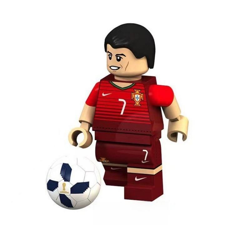 Leo Neymar Messi Cristiano Ronaldo Plastic Football Figurine Building Blocks