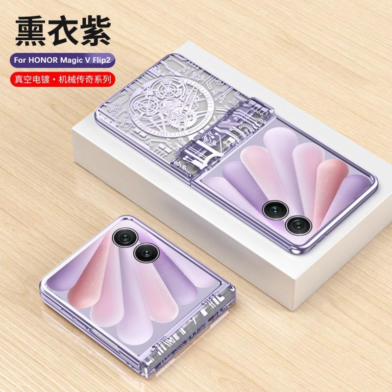 Premium PC Case Honor Magic V Flip 2 Phone Electroplated Mechanical Hinge Design Drop Protection Anti-Fingerprint