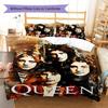 Queen Freddie Mercury Muster Bettwäsche, Steppbett Set Bettbezug Kissenbezug Zuhause Geburtstagsgeschenk (1 Bettbezug + 2 Kissenbezüge, ohne Füllung)